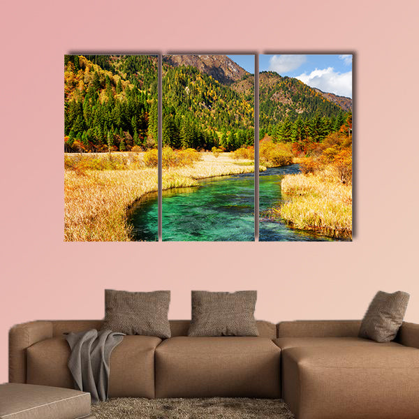 Amazing view of beautiful river with azure crystal water wall art