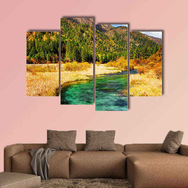 Amazing view of beautiful river with azure crystal water wall art