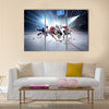 Collage of professional hockey players in action Multi panel canvas wall art