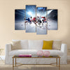 Collage of professional hockey players in action Multi panel canvas wall art