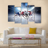 Collage of professional hockey players in action Multi panel canvas wall art