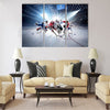 collage from professional hockey players in action Multi panel canvas wall art