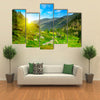 Beautiful sunrise in high mountains and blue sky, Andorra, Pyrenees Multi panel canvas wall art