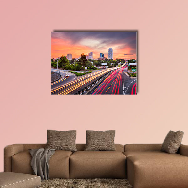 Winston-Salem, North Carolina, USA skyline Multi panel canvas wall art