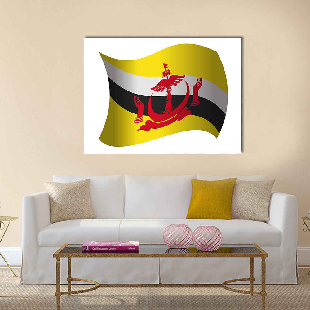 Brunei flag waving in the wind Multi panel canvas wall art