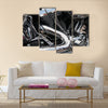 Closeup of a big shiny Motorcycle engine Multi panel canvas wall art