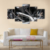 Closeup of a big shiny Motorcycle engine Multi panel canvas wall art