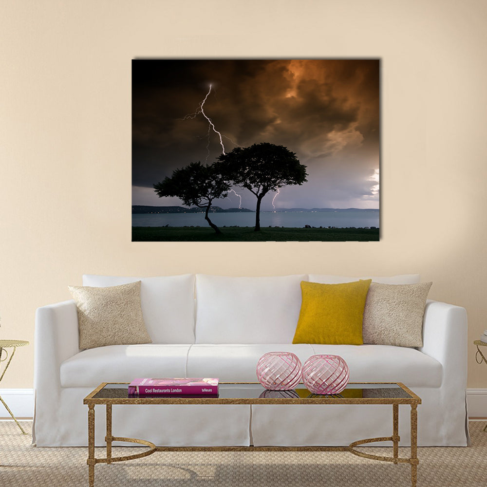 Big thunderbolt Multi Panel Canvas Wall Art
