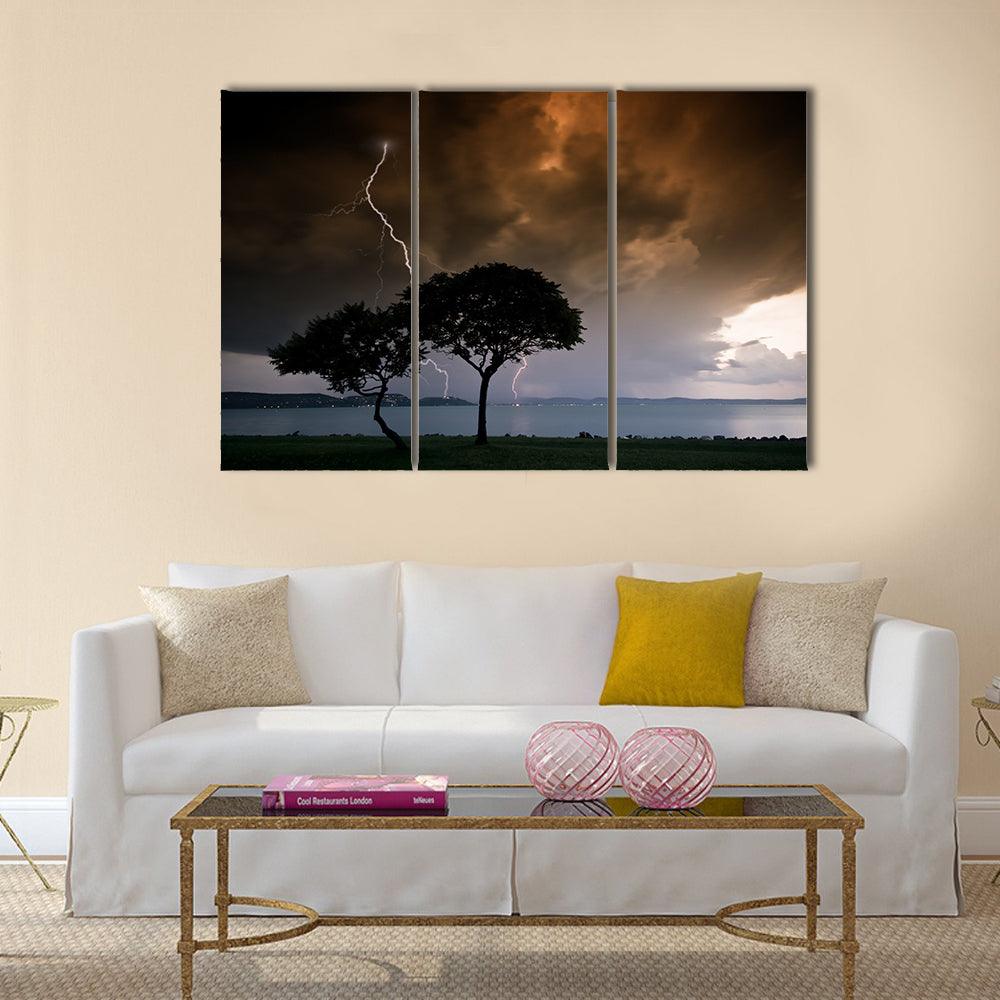 Big thunderbolt Multi Panel Canvas Wall Art