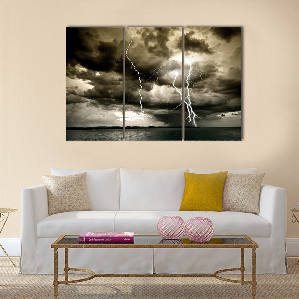 Big thunderbolt Multi Panel Canvas Wall Art