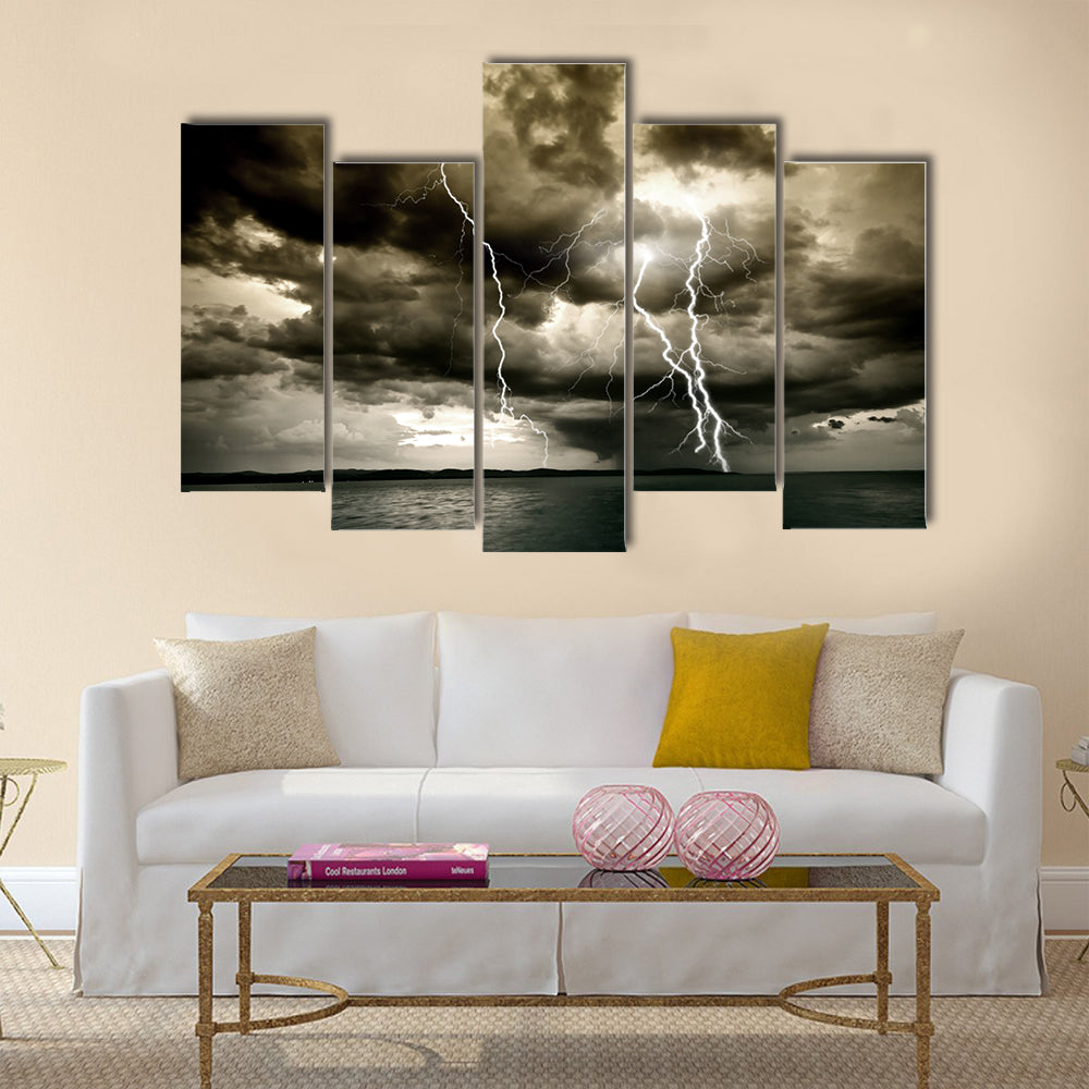 Big thunderbolt Multi Panel Canvas Wall Art