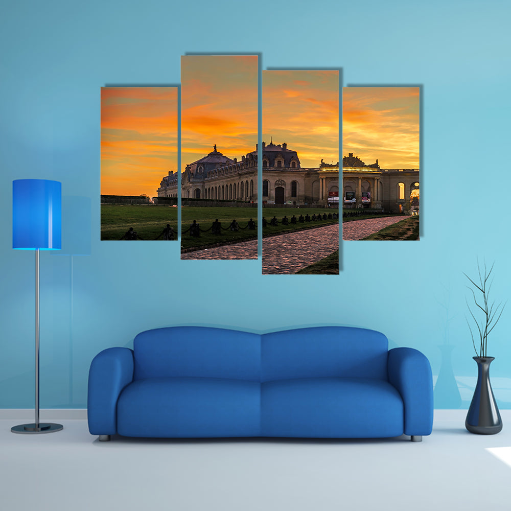 Chantilly castle view, Il-de-France, Paris region France multi panel canvas wall art