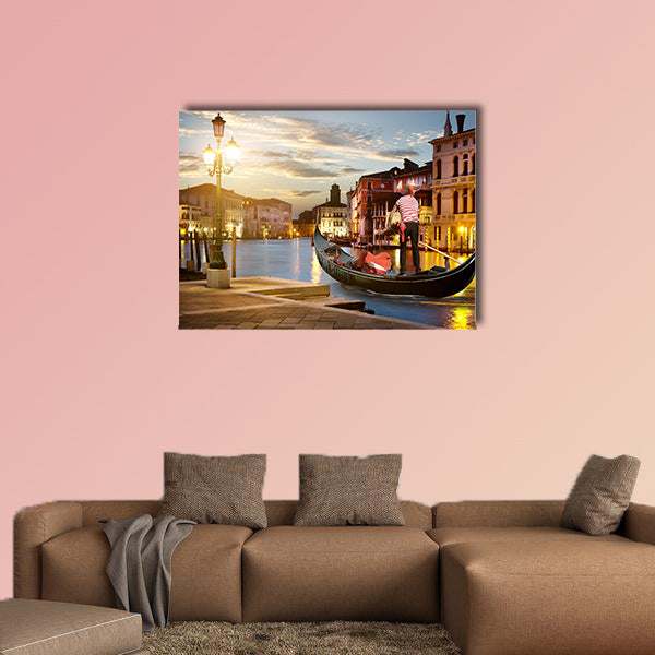 Grand Canal in sunset time, Venice, Italy multi panel canvas wall art