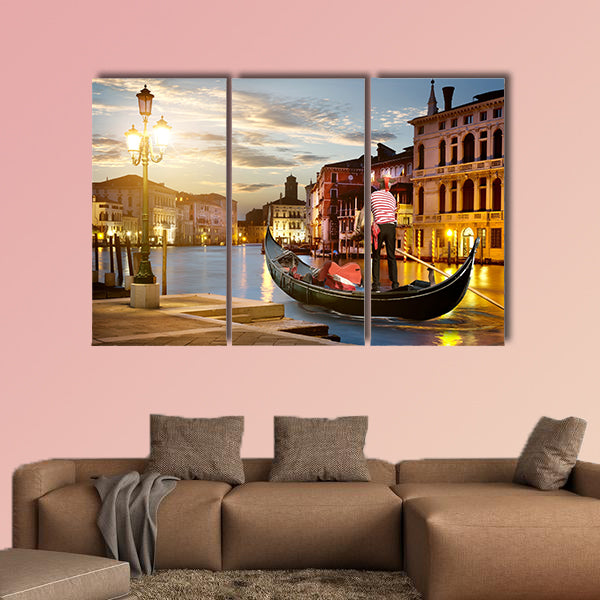 Grand Canal in sunset time, Venice, Italy multi panel canvas wall art