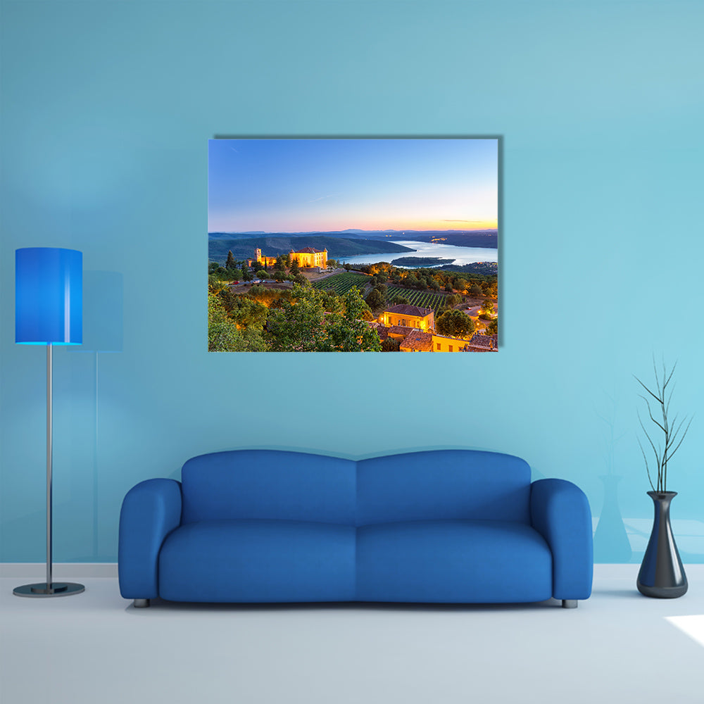 Aiguines, Gorges du Verdon, Provence, Alpes, Cote d'Azur, France multi panel canvas wall art
