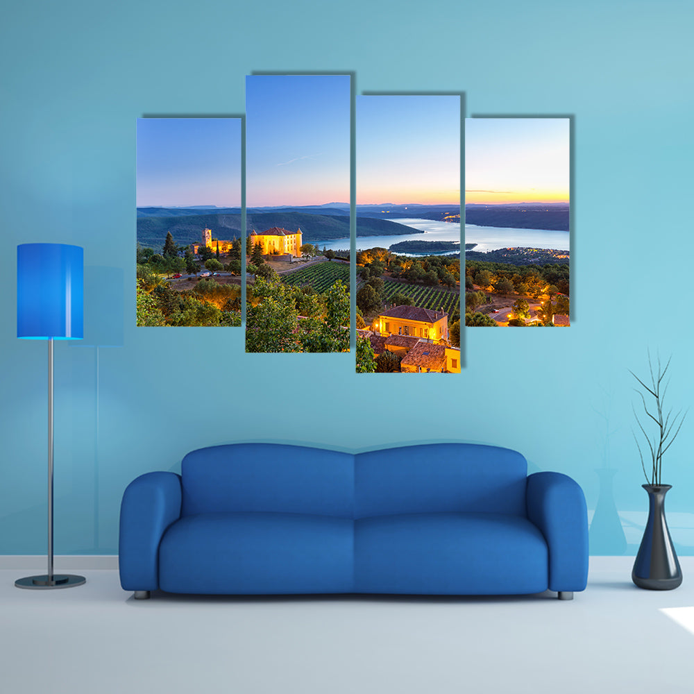 Aiguines, Gorges du Verdon, Provence, Alpes, Cote d'Azur, France multi panel canvas wall art