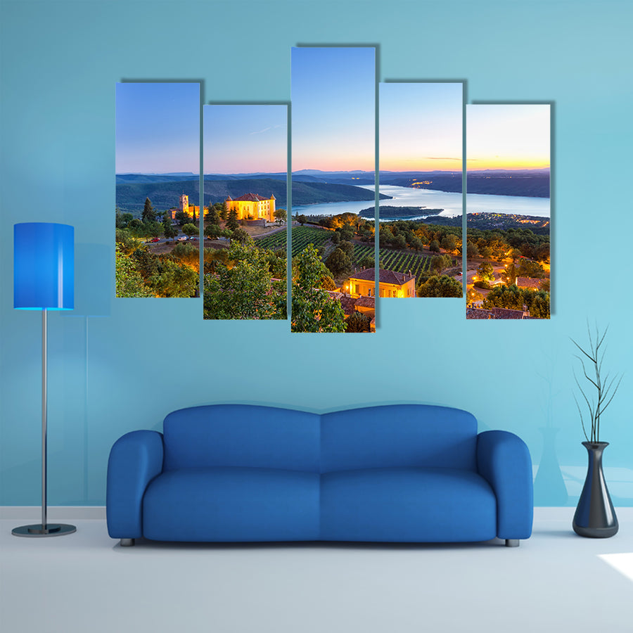 Aiguines, Gorges du Verdon, Provence, Alpes, Cote d'Azur, France multi panel canvas wall art