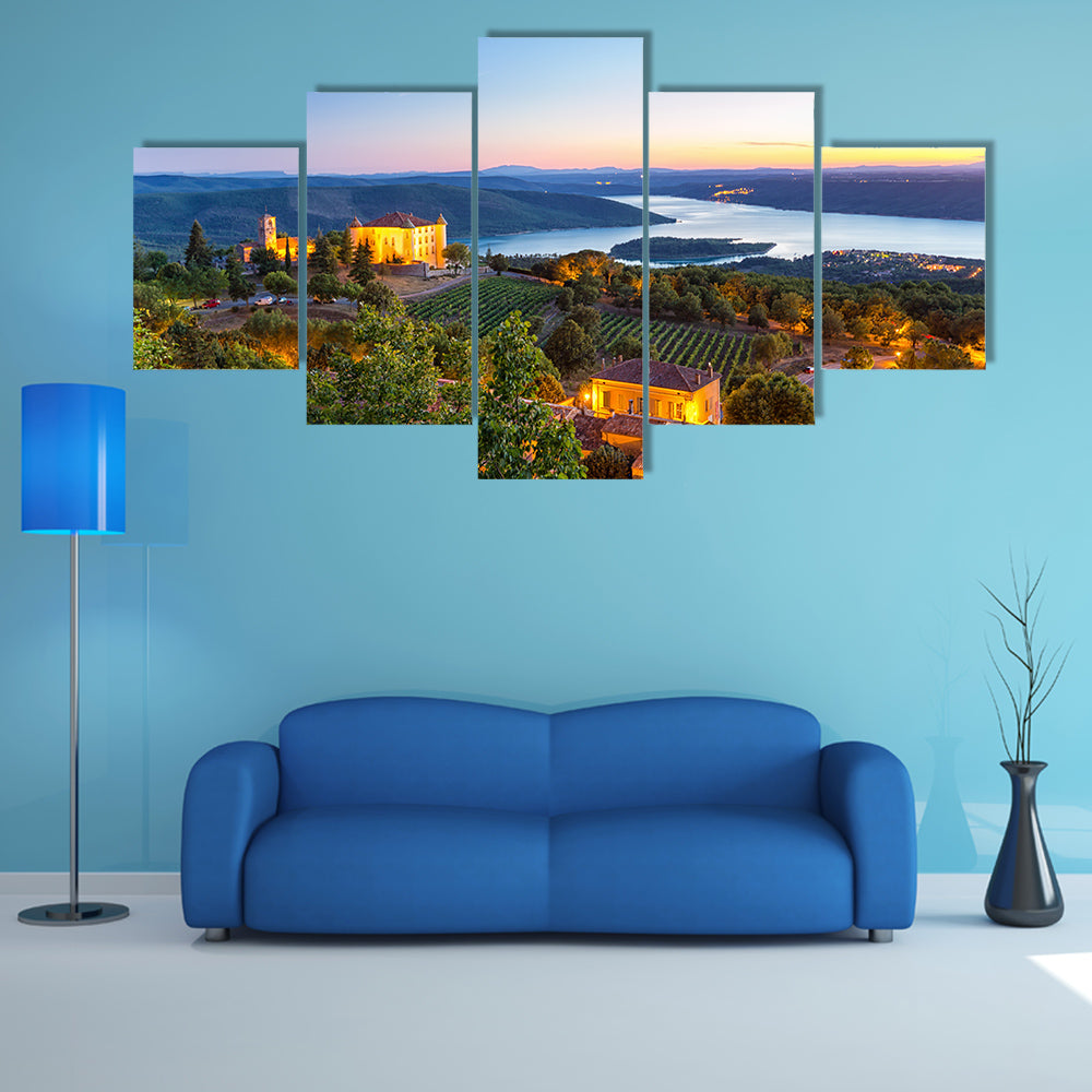 Aiguines, Gorges du Verdon, Provence, Alpes, Cote d'Azur, France multi panel canvas wall art