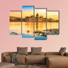 View of Budapest parliament at sunset, Hungary multi panel canvas wall art