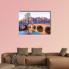 Traditional Dutch houses and old bridges on the canals in Amsterdam wall art