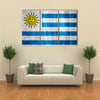 Flag of Uruguay or Uruguayan banner on wooden background Multi panel canvas wall art