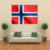 Flag Of Norway Waving In The Wind With Detailed Fabric Texture Multi Panel Canvas Wall Art