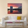 Glasgow harbor district with the concert hall by the river Clyde in Scotland. Multi Panel Canvas Wall Art