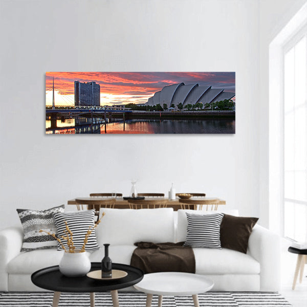 Glasgow harbor district panoramic canvas wall art