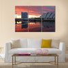 Glasgow harbor district with the concert hall by the river Clyde in Scotland. Multi Panel Canvas Wall Art