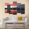 Glasgow harbor district with the concert hall by the river Clyde in Scotland. Multi Panel Canvas Wall Art