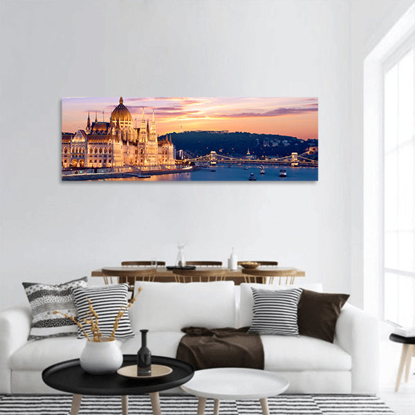 Parliament Panoramic Canvas Wall Art