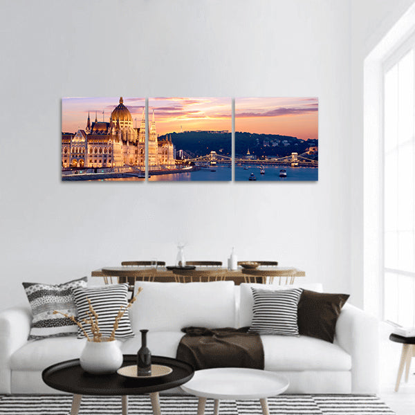 Parliament Panoramic Canvas Wall Art