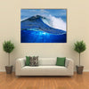 A Rough White Blue Ocean Wave Falling Down,Multi Panel Canvas Wall Art