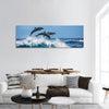 Beautiful Dolphins  Panoramic Canvas Wall Art