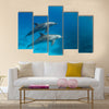 Wild dolphins underwater multi panel canvas wall art