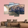 Aerial view of lower Manhattan New York City multi panel canvas wall art