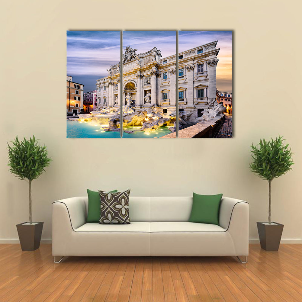 Fountain in Rome, Italy Multi panel canvas wall art