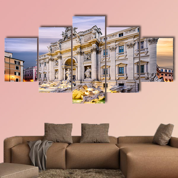  Fountain di Trevi in Rome, Italy multi panel canvas wall art