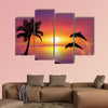 Beautiful Sunset and stars at the seaside in the background Multi panel canvas wall art