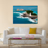 View of lighthouse in Nassau, Bahamas and tourist resorts Multi panel canvas wall art