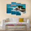 View of lighthouse in Nassau, Bahamas and tourist resorts Multi panel canvas wall art