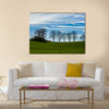 Large trees silhouetted against a blue sky Multi Panel Canvas Wall Art