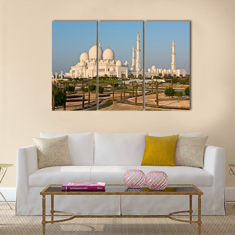 Sheikh Zayed White Mosque in Abu Dhabi, UAE multi panel canvas wall art
