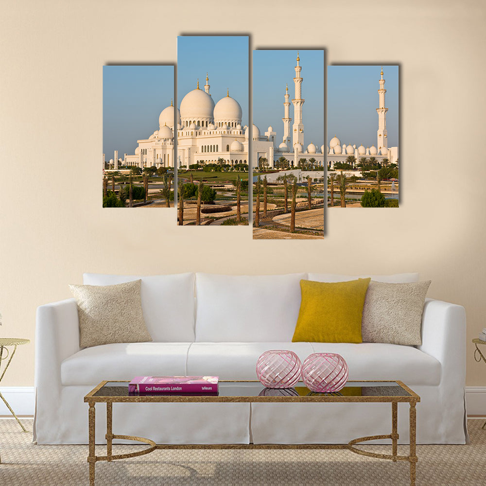 Sheikh Zayed White Mosque in Abu Dhabi, UAE multi panel canvas wall art