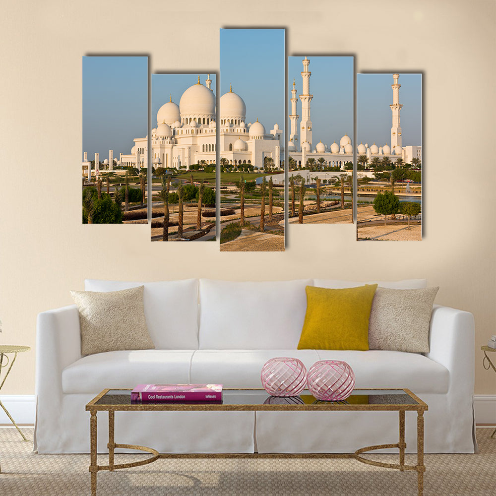 Sheikh Zayed White Mosque in Abu Dhabi, UAE multi panel canvas wall art