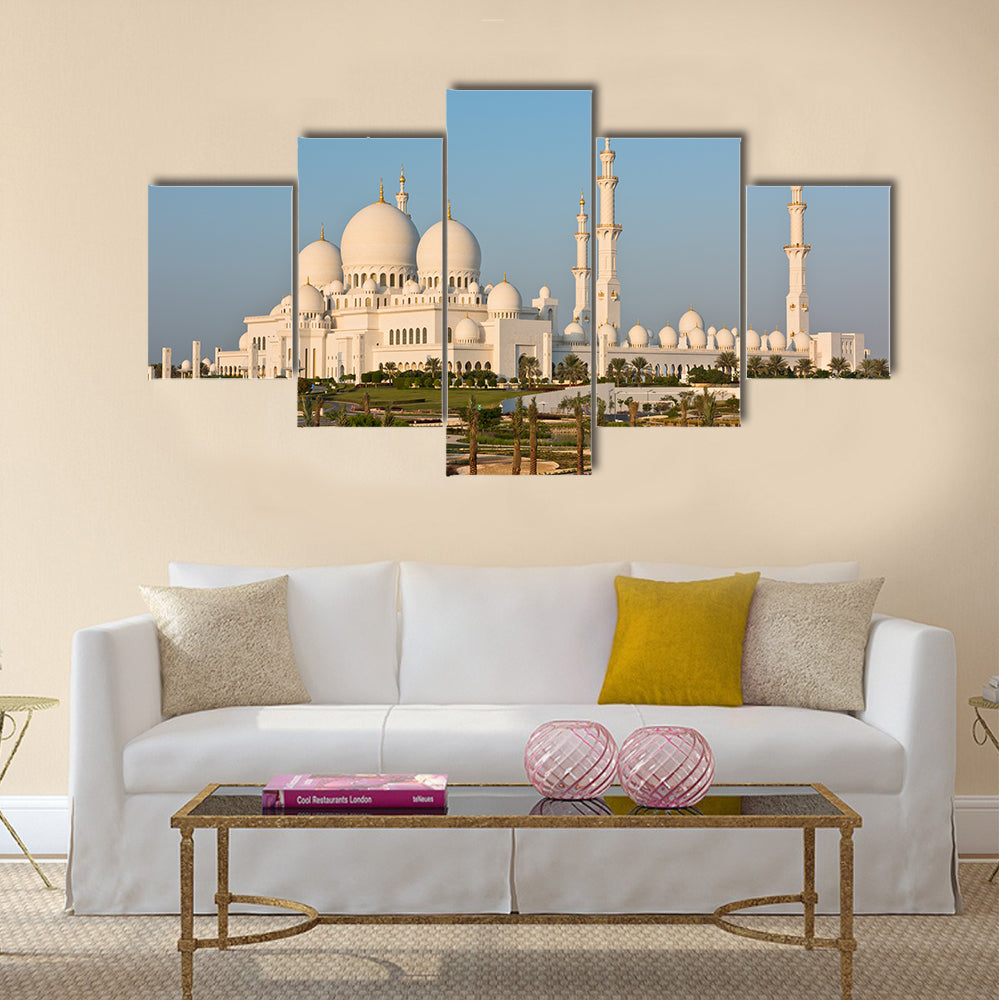 Sheikh Zayed White Mosque in Abu Dhabi, UAE multi panel canvas wall art