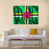 Rectangular Shape Icon Of Flag of Dominica With Wavy Effect Multi Panel Canvas Wall Art