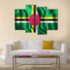 Rectangular Shape Icon Of Flag of Dominica With Wavy Effect Multi Panel Canvas Wall Art