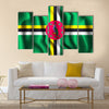 Rectangular Shape Icon Of Flag of Dominica With Wavy Effect Multi Panel Canvas Wall Art