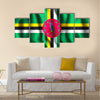 Rectangular Shape Icon Of Flag of Dominica With Wavy Effect Multi Panel Canvas Wall Art